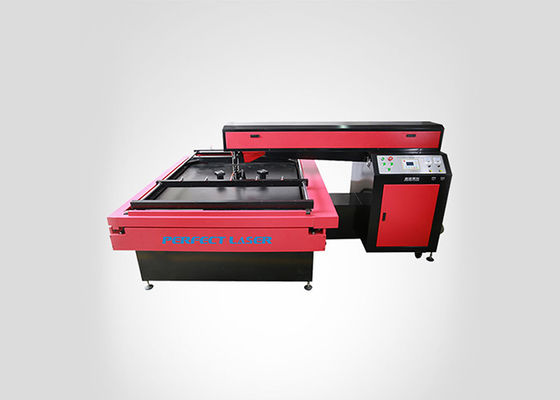 300w 400w Área de trabajo personalizada Rojo Amarillo doble cabeza láser CO2 tubo láser de vidrio placa láser máquina de corte